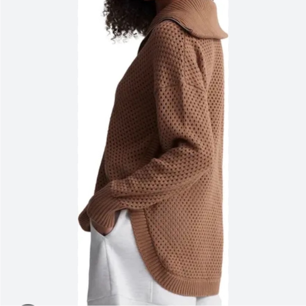 NWOT VARLEY Finn Longline Knit Jacket Warm Taupe - Women’s Small - Picture 2 of 6